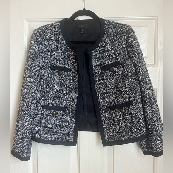 J. Crew Jackets & Blazers - J. Crew Navy Blue and White Blazer & Skirt
